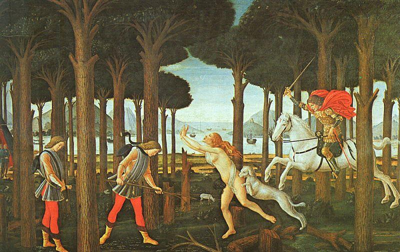 Sandro Botticelli Panel II of The Story of Nastagio degli Onesti China oil painting art